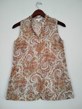 Charter Club Petite Sleeveless Paisley Blouse